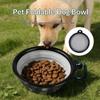Pet Silicone Folding Bowl Portable Outdoor Camping Travel Portable Folding Supplies Dishes Feeding Bowl With Hook Pet Supplies