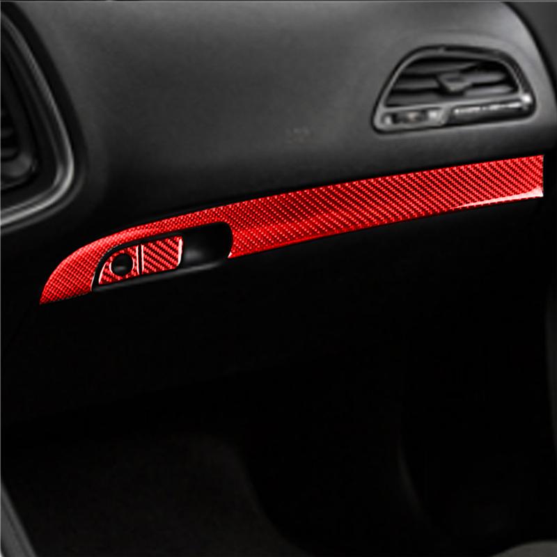 Carbon Fiber Trim Decorative Strip Passenger Side Glove Box Self Adhesive Car Interior Accessories For Dodge Charger 2015-2023