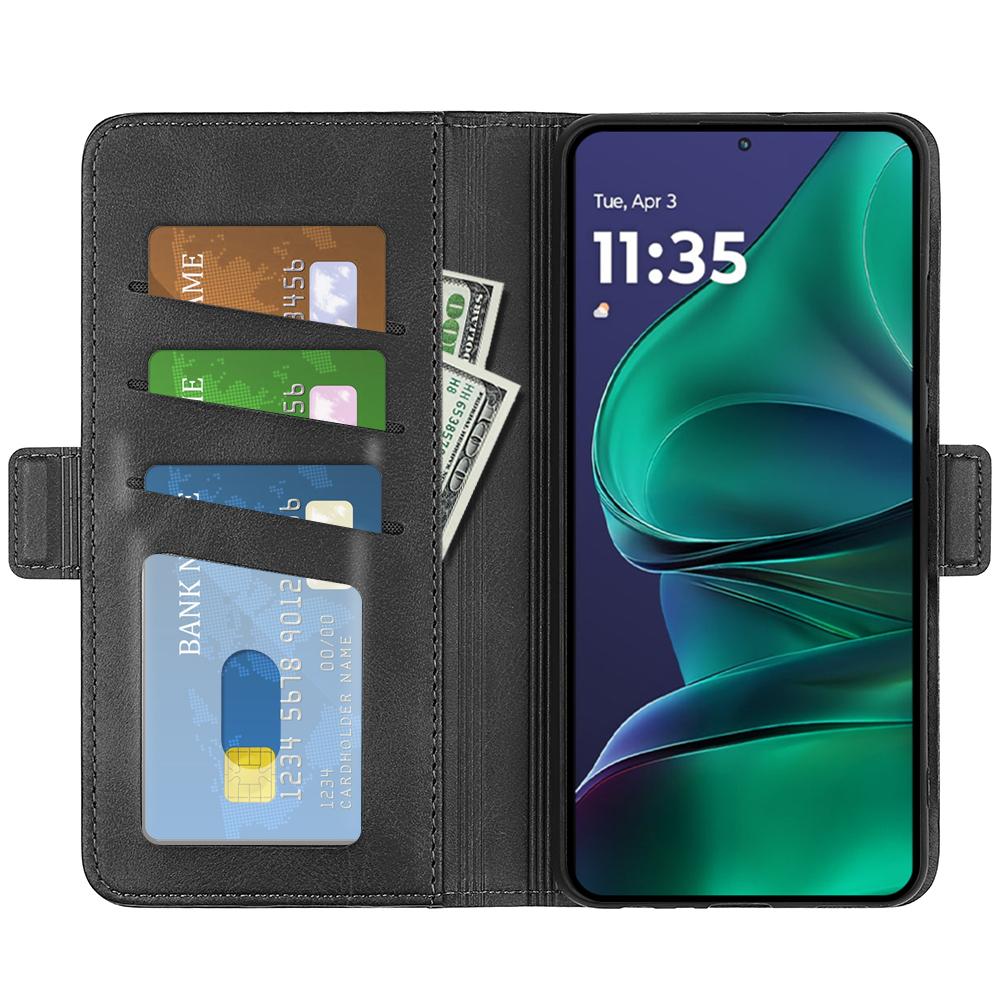 Für Motorola Moto G Stylus 5G (2025) Hülle Kalbleder Textur Geldbörse Handyhülle