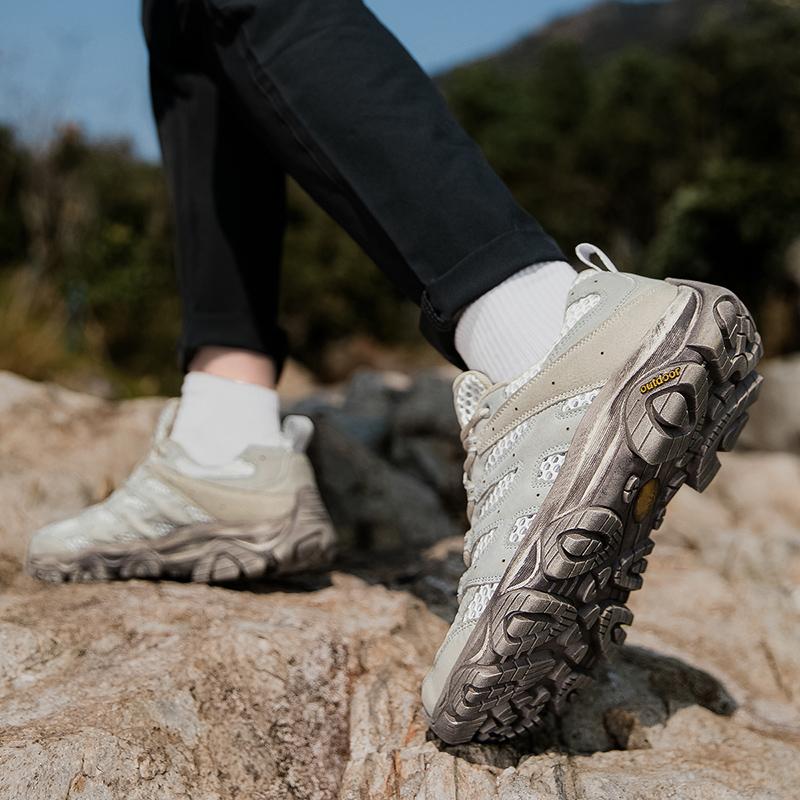Casual Sneakers Women Shoes Outdoor Low-top Lace-up Flat Durable Men Shoes Comfortable Shock-absorbing Breathable Hiking Shoes