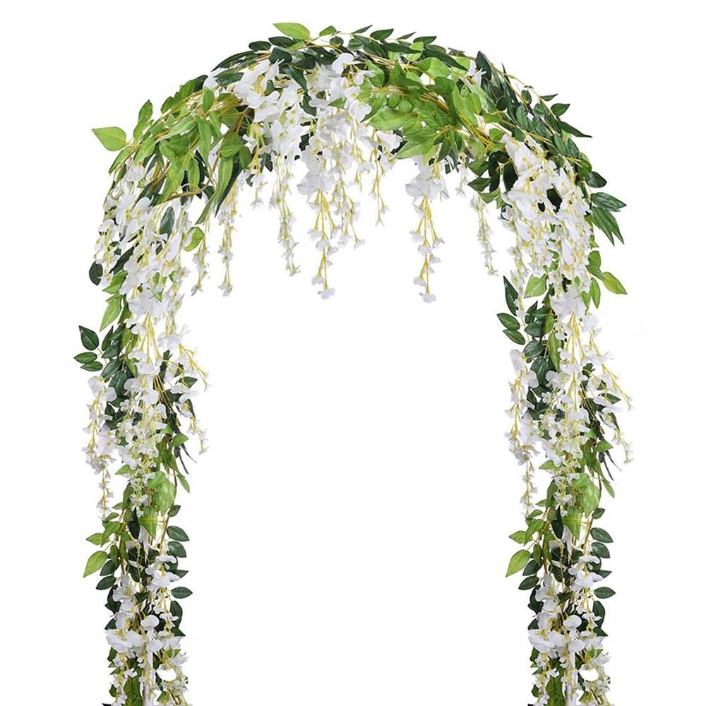 6/2pcs Wisteria Artificial Flowers Vine Garland Plant Wedding Arch Decor Backdrop Rattan Silk Leaf Hanging Ivy Outdoor Greenery