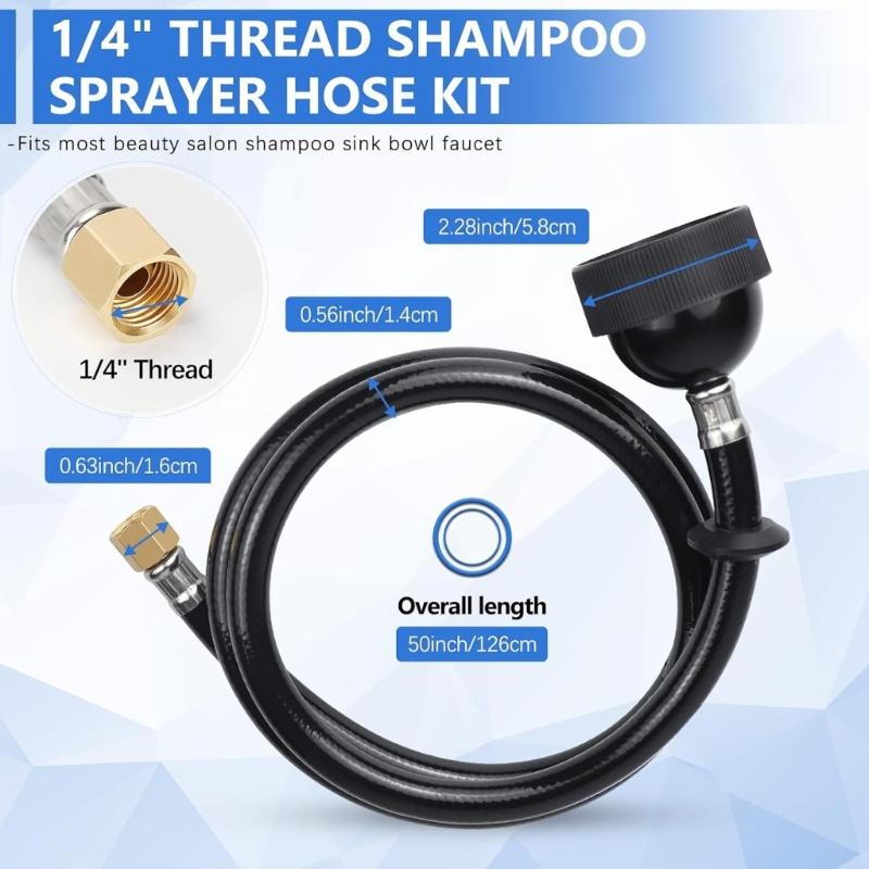 Professional Shampoo Bowl Sprayer Head Hose Kit Salon Hose Sprays Head Attachment for Salon, Barber Shop Enduring