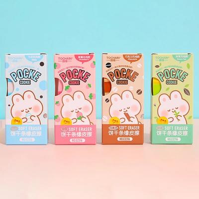 Radiergummis aus Gummi im Keksdesign, ungiftig und geruchlos, Kawaii-Radiergummi zum Schreiben und Zeichnen