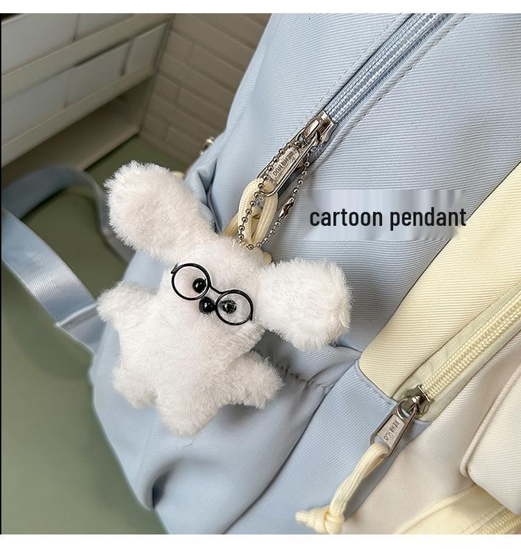 Cute Korean Style Color Block Backpack, Large Capacity for Junior & High School Girls, Laptop Compatible