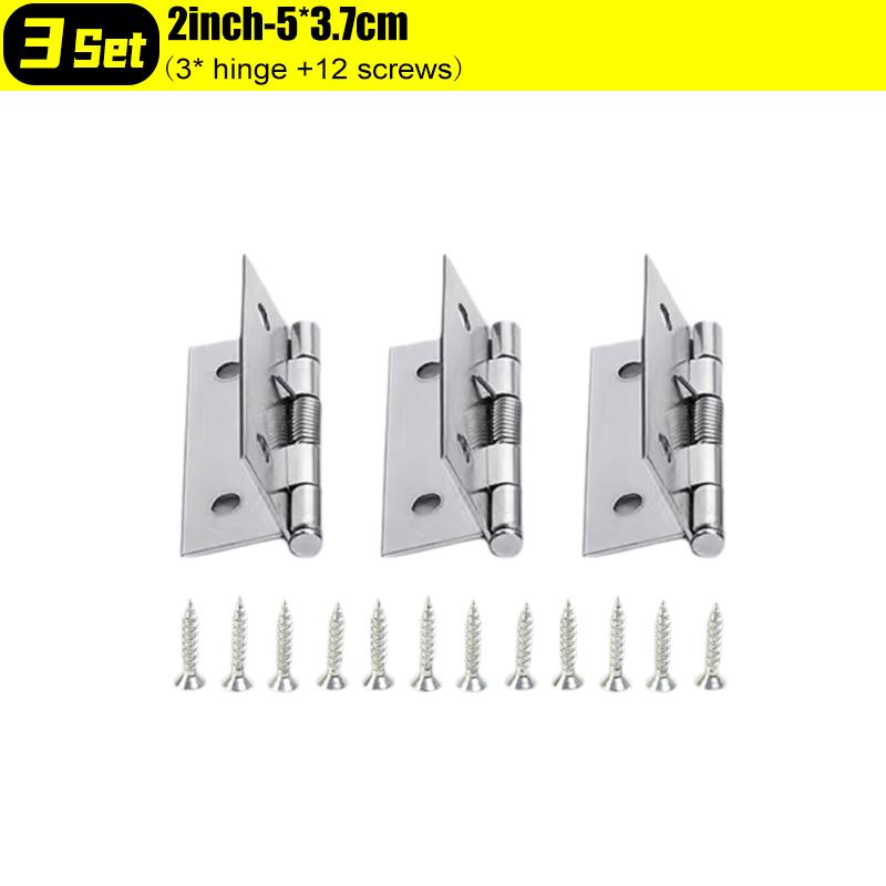 2/3/4 Inch Zelfsluitende Veer Scharnier met Schroeven Roestvrij Staal Sluitende Deur Scharnieren Dozen Kast Meubelbeslag Hardware