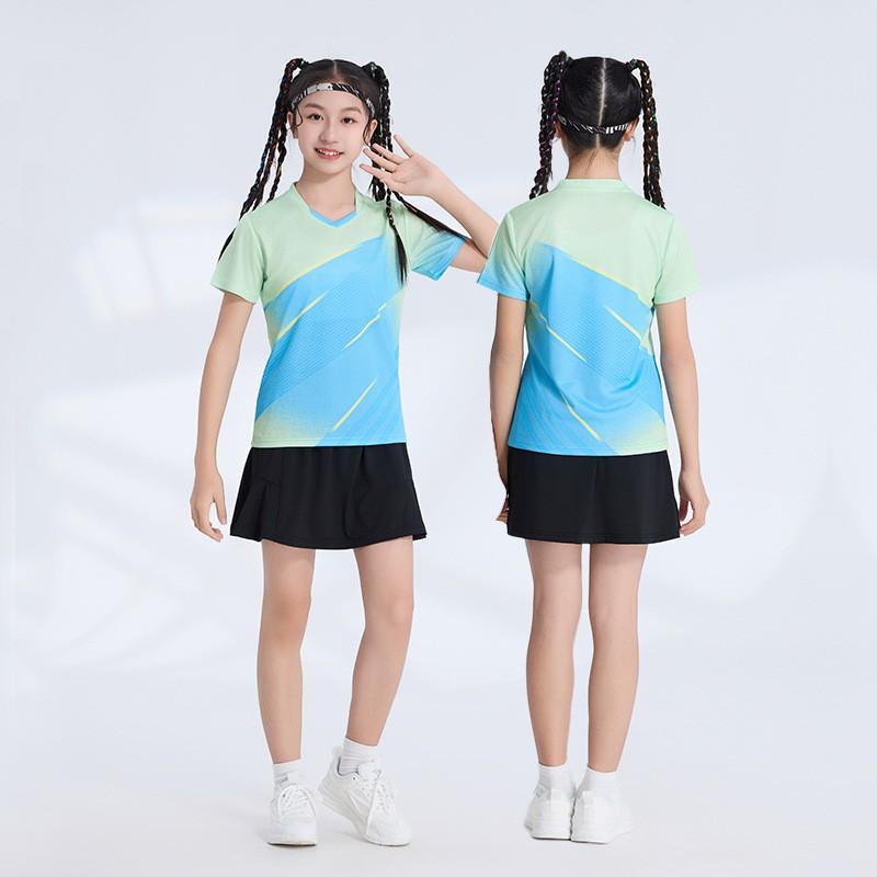 Kids Quick-Dry Badminton Training Set Girls Boys Sportswear Lightweight Bamboo Fiber Athletic Outfit