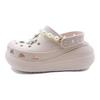 Crocs Broken Cocoon into a Butterfly EVA Sweet and Cute Decorative Buckle Hole Shoes Unisex Pink Style