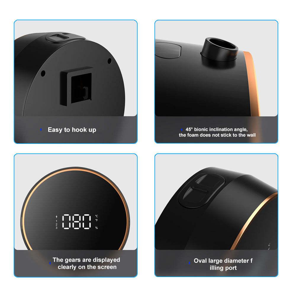 Smart Automatic Plastic Liquid Foam Hand Touchless Electric Modern Wall-Mounted Soap Dispenser for Bathroom Kitchen Shower