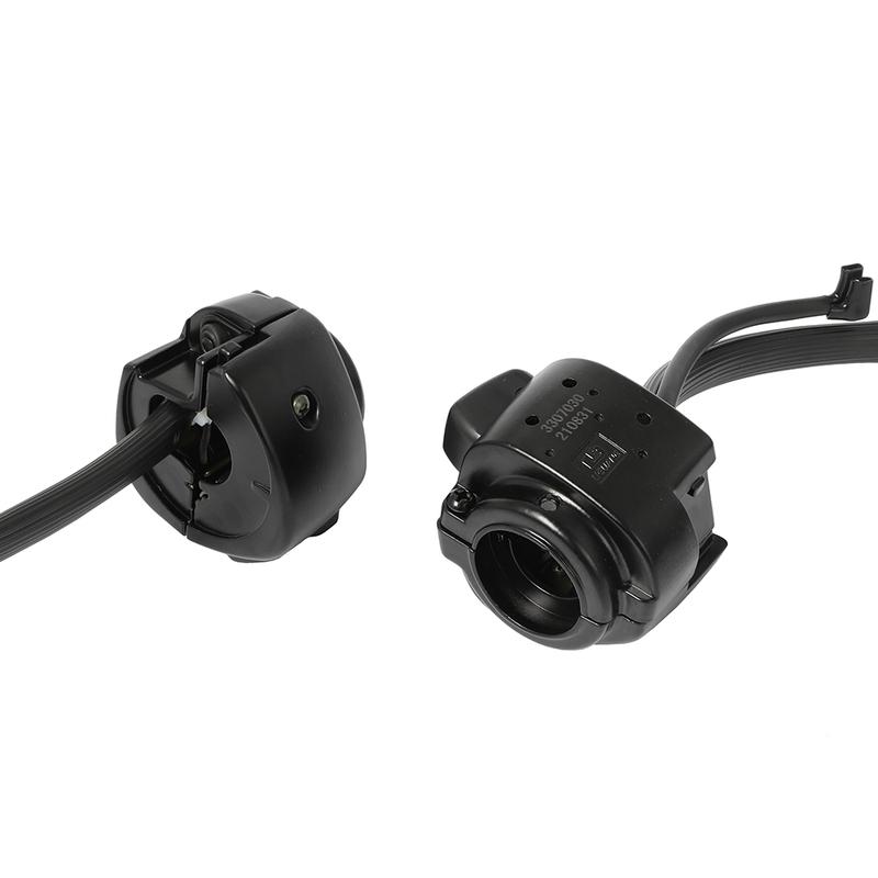 1"25mm Handlebar Control Switch Motorcycle Motorbike Turn Signal Switches Button With Wiring Harness Black/ Chrome For Harley