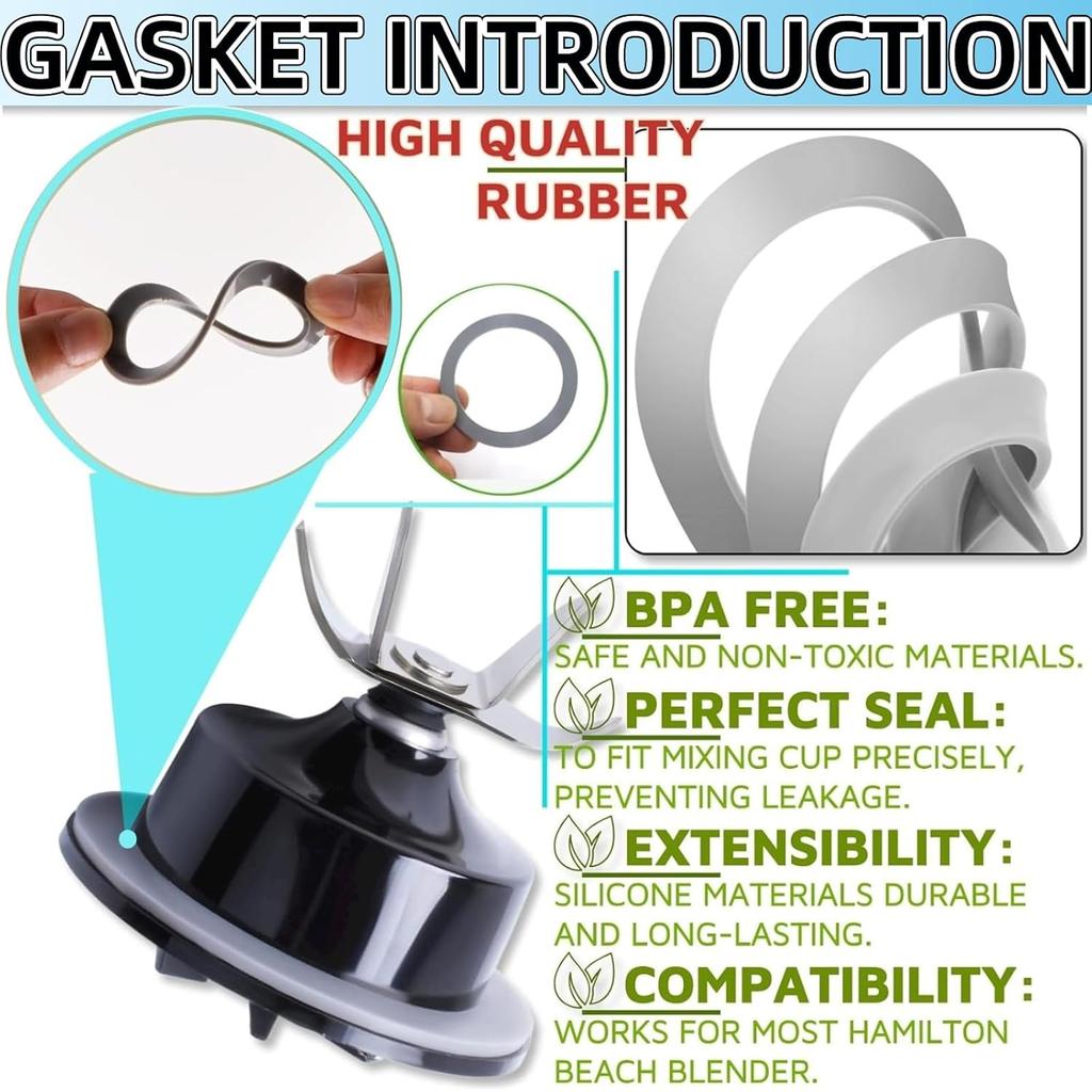 5-Pack Blender O-Ring Gasket Seal - Fits Hamilton Beach Blender/Food Processor Replacement Parts