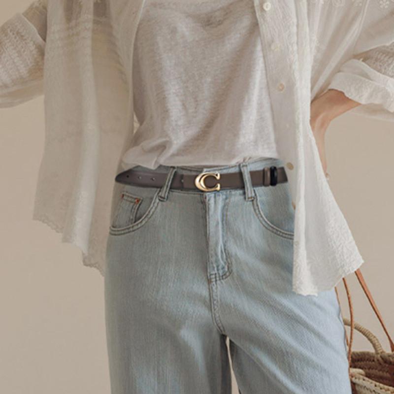 Elegant Leather Waist Belt For Women With Alphabet Design Fashionable Office And Casual Use