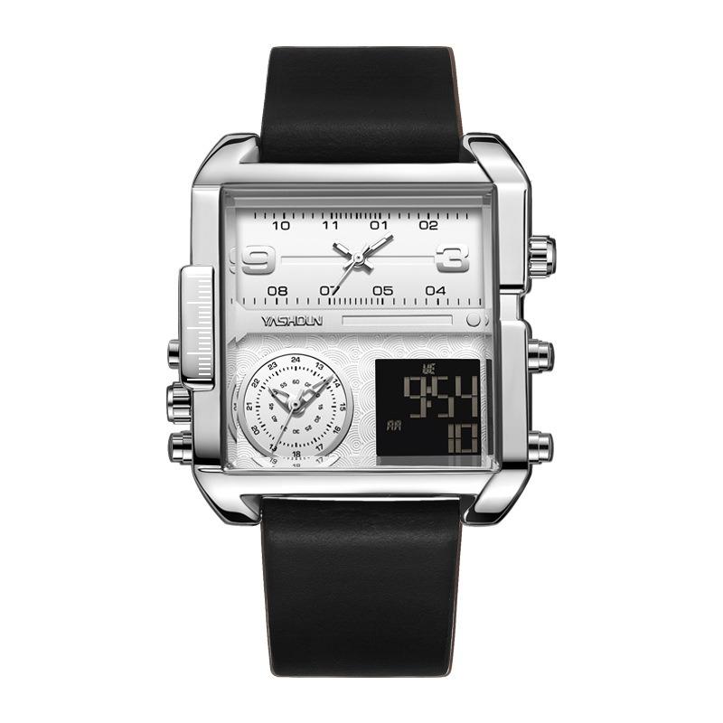 Top Brand Multifunctional Men's Watch Large Dial Men's Watch Genuine Leather Luminous Waterproof Fashion Watch