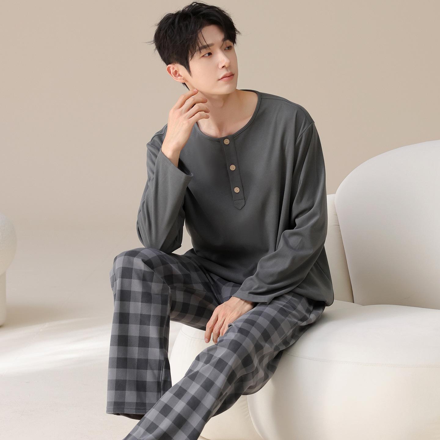 

Немецкий вельветовый парный пижамный комплект женский осенне-зимний тонкий вельветовый с длинным рукавом большого размера можно носить на улице мужской костюм для отдыха 3XL