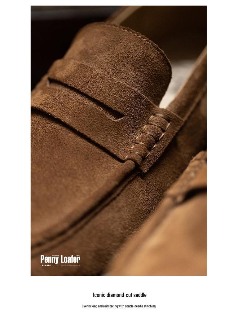 MRA 2025 Herren Wildleder Loafers: Old Money Style, Lässige Leder-Slipper, Trendige Bohnenschuhe