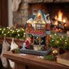 Christmas Resin Music Box Ornament with Lights -, Snowman and Decor for Holiday Table
