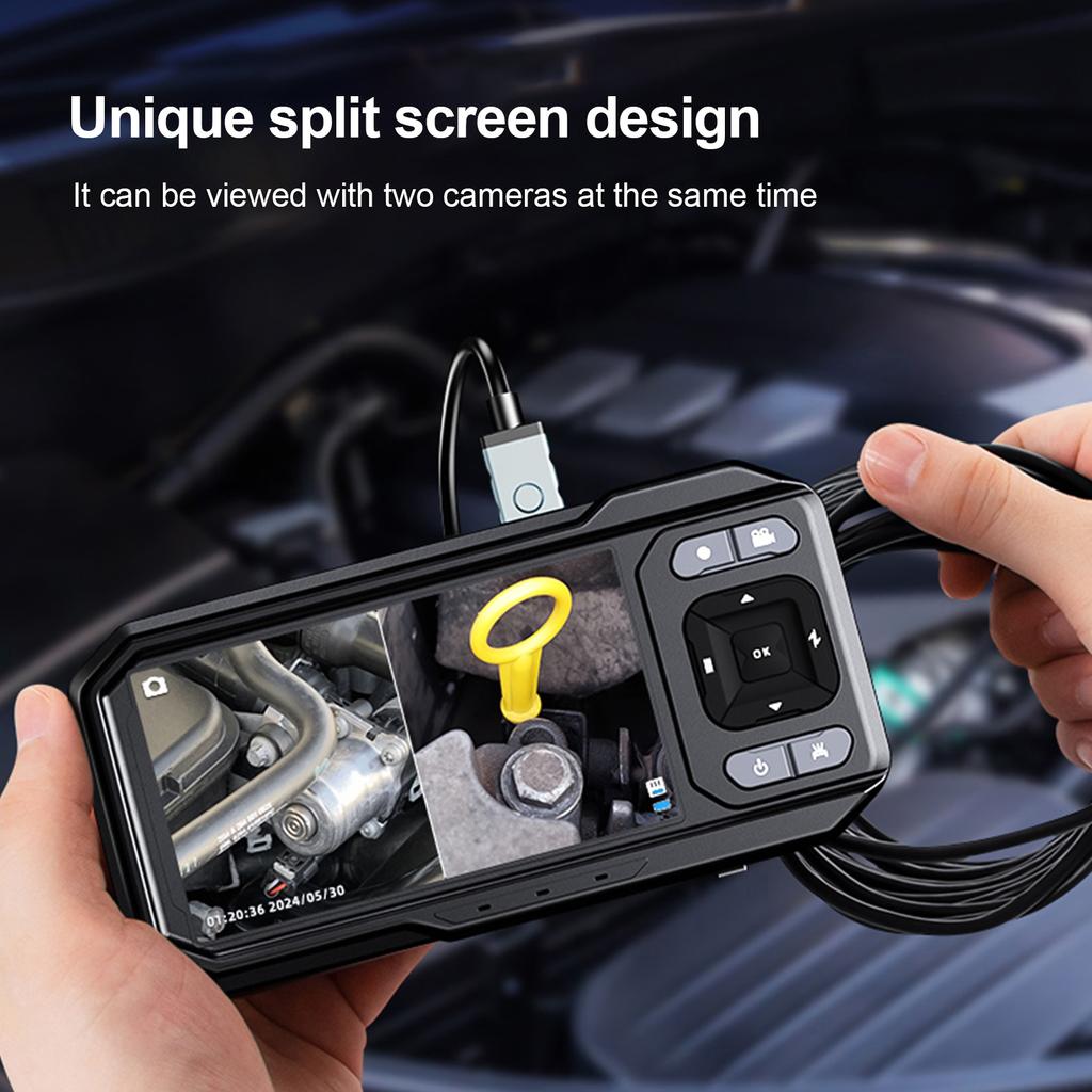 1080P Sewer Inspection Camera with 4.5 Inch IPS Screen Monitor Borescope Camera with LED Fill Light