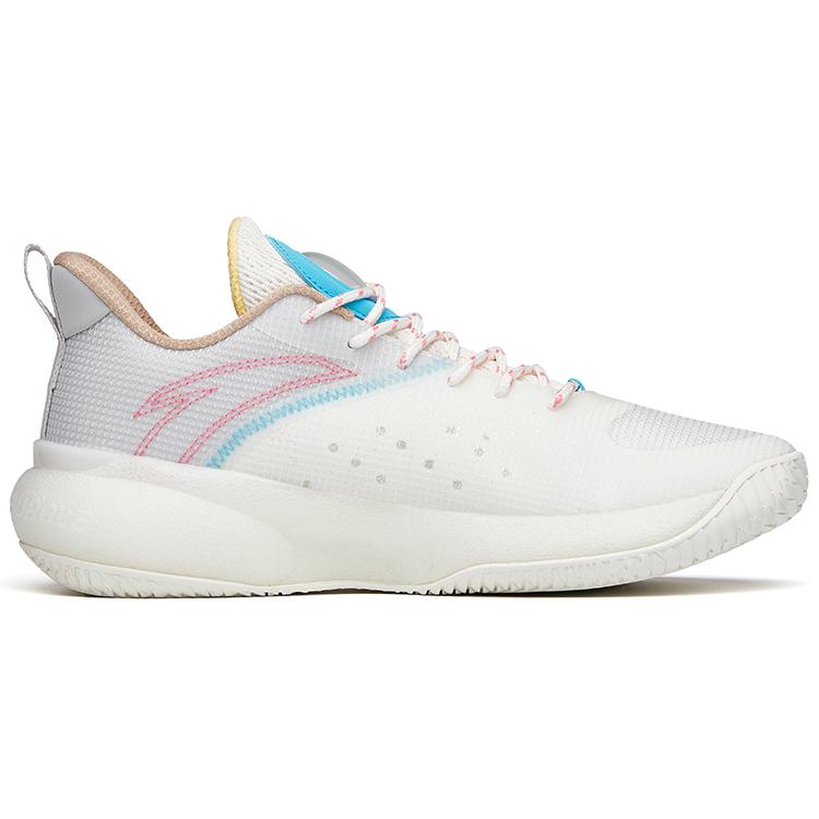 ANTA Cement Killer Basketball Shoes Men's Low top Ivory White/Microchip Gray/Chlorine Blue 112121606S-10