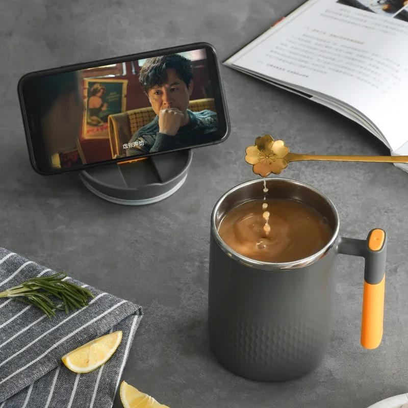 Stainless Steel Coffee Cup Mug With Lid Coffee Mug Double Wall Coffee Tumbler With Handle Heat-resistant Drinkware