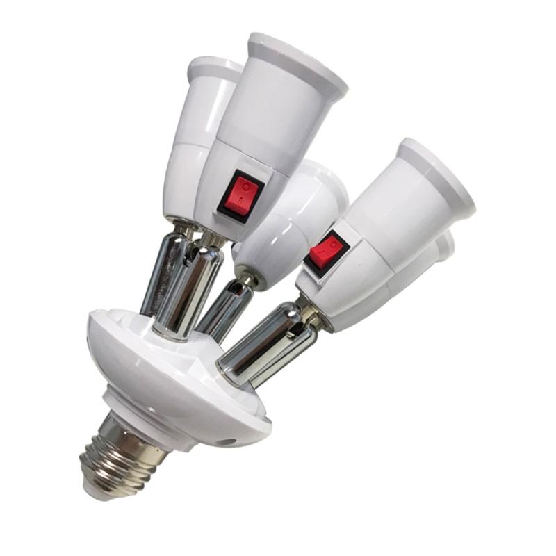 360 Grad verstellbarer 2/3/4/5 in 1 E27 Splitter Steckdosenadapter E27 Standard LED-Birnen verstellbar für Büroflur