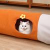 Collapsible Multi Hole Cat Tunnel Toy with Plush Ball Portable Easy Store Indoor Playtime Interactive Toys for Playful Kittens