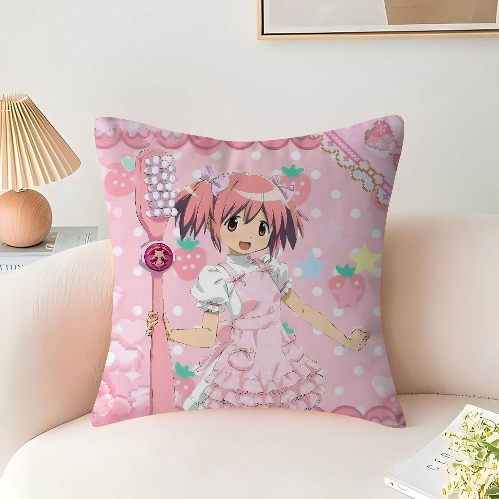 

Puella Magi Madoka Magica Cushion Cover Pillow Cover Decor Pillowcase Printed Cushion Case For Couch 16x16Inch