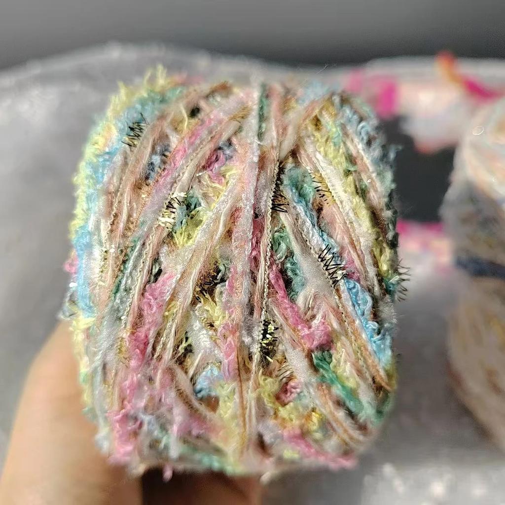 50g/2pcs Spring Day Wool Yarn Pink DIY Special Handmixed Yarn Wool Ball Needle Hook Knitted Wool Used Weaving Bags Hair Clips