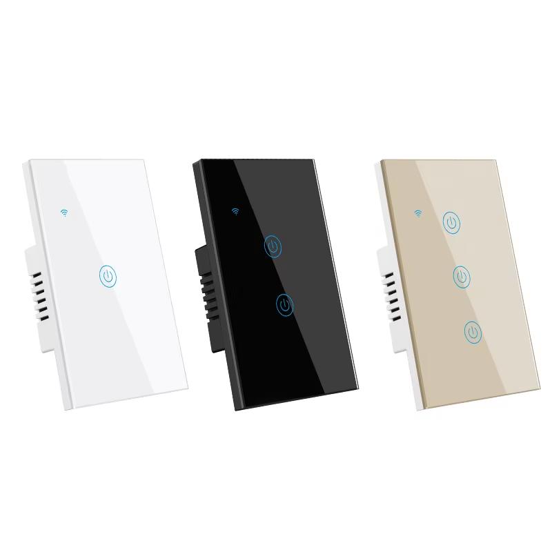1 Gang Wi-Fi Smart Wall Light Switch Touch Panel Smart Life Glass PC Panel Alexa Google Home Apple Siri Voice Control No Neutral