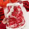 Pet cat clothes Teddy dog Chinese New Year than bear winter Tang dress skirt New Year autumn and winter warm festive thicker