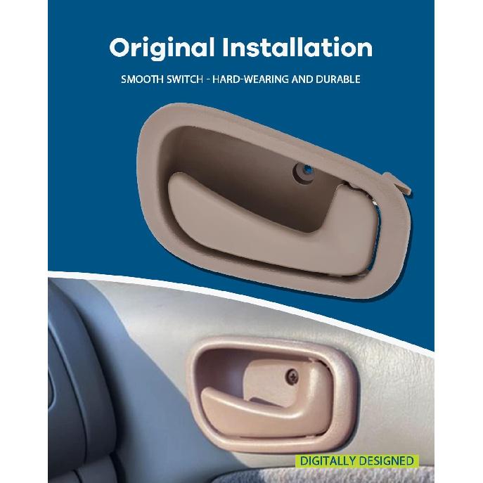 LUJUNTEC Interior Door Handle Manaul Lock,Front Rear Door Handle Passenger Right Side,Replacement for 1998-2002 For Toyota for Corolla,1pcs Beige