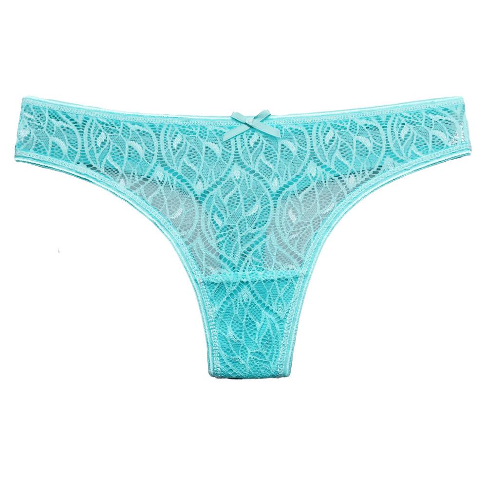 Lace Transparent Low-Waist Seamless Thong for Teens - Women's Cotton Crotch Underwear