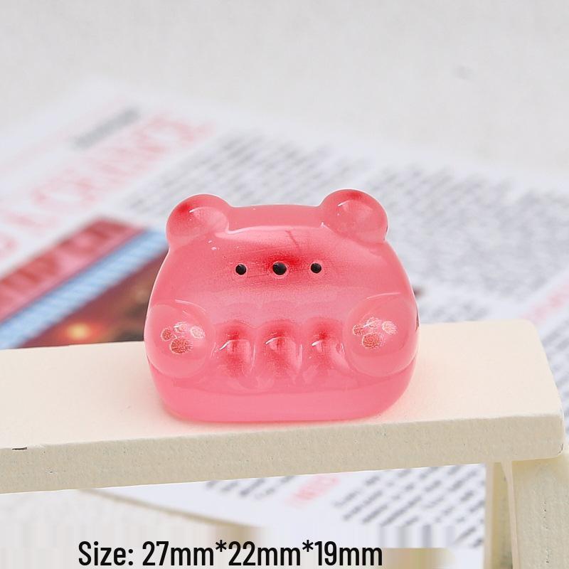 Handmade Resin Hair Clips & Croc Charms with Luminous Bear and Cartoon Designs