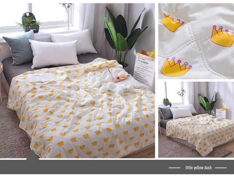Summer Thin Ultrasonic Aloe Cotton Quilt for Dormitory Students