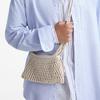 Handhold Weaving Straw Woven Handbag Elegant Handmade Woman Wrist Pack Korean Style Solid Color Woven Beach Bag Vacation
