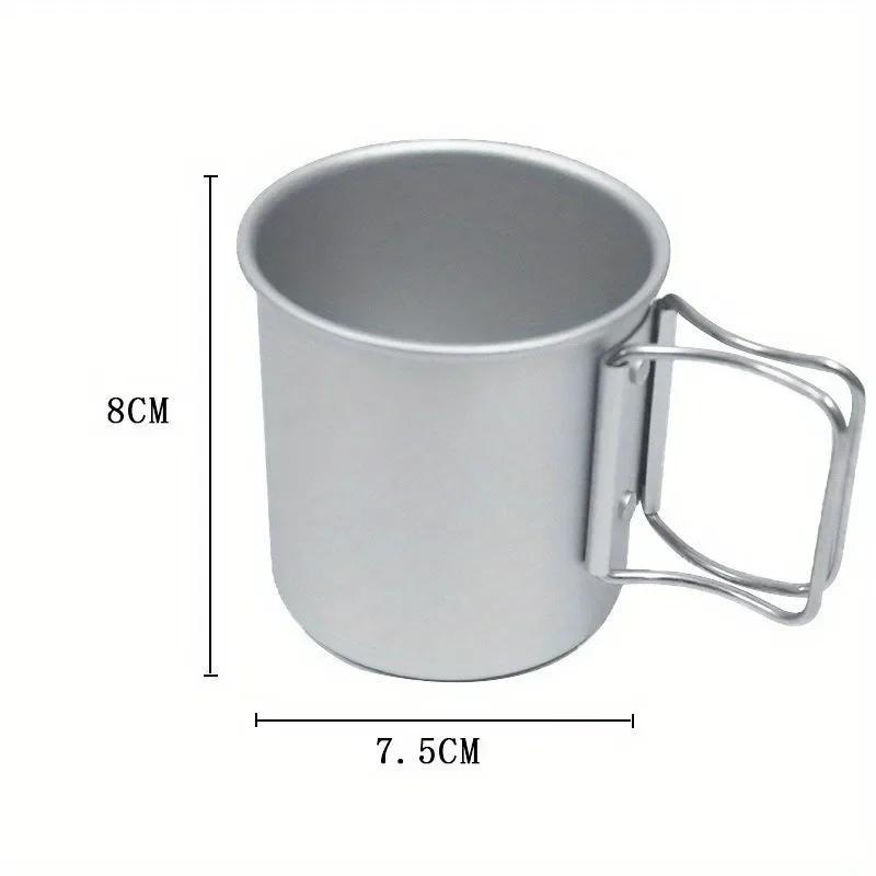 1 Pcs Outdoor Camping Cup With Foldable Handle Portable Ultra-light Aluminum Alloy Mug For Outdoor Hiking New Arrival 300ml