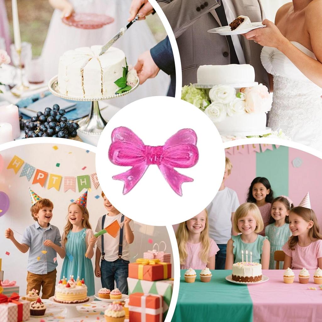 30PCS Resin Bow Cupcake Toppers Wedding Christmas Party Decorations Birthday Baby Shower Cake Decor Bow Tie Ornaments