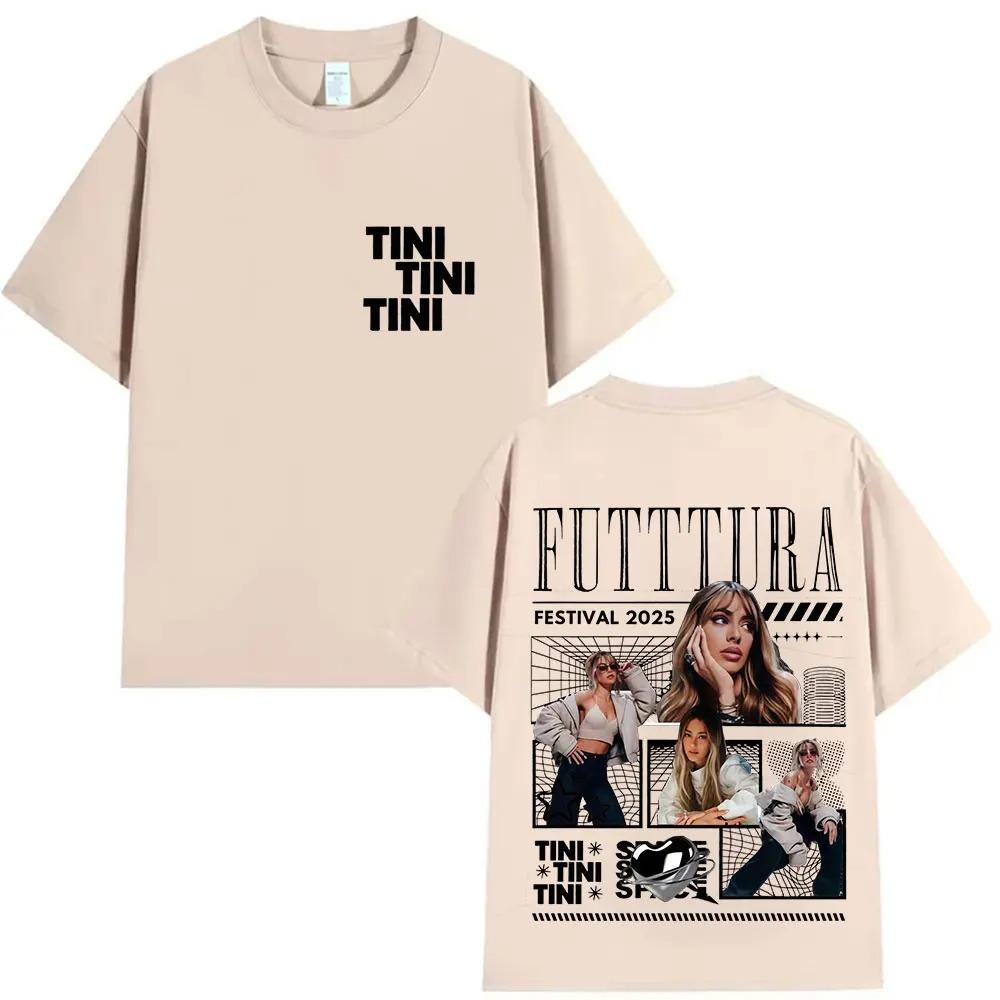 Singer TINI STOESSEL's Future Tour Album 2025 T-shirt for Men and Women's Fashion Summer Print 100% Pure Cotton T-shirt