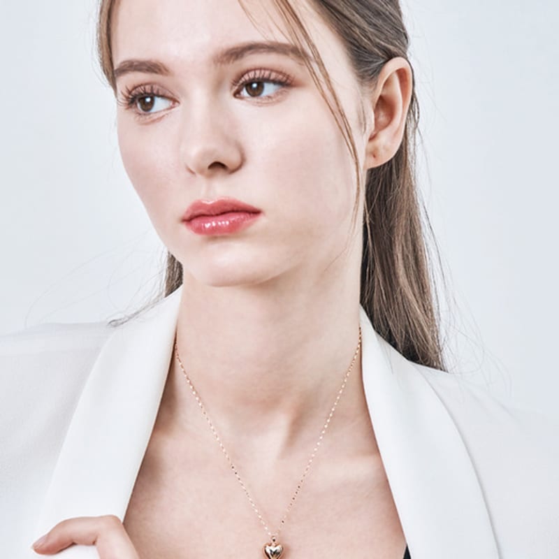 ELLE Jewelry 14K Volume Heart Necklace EL14NN017