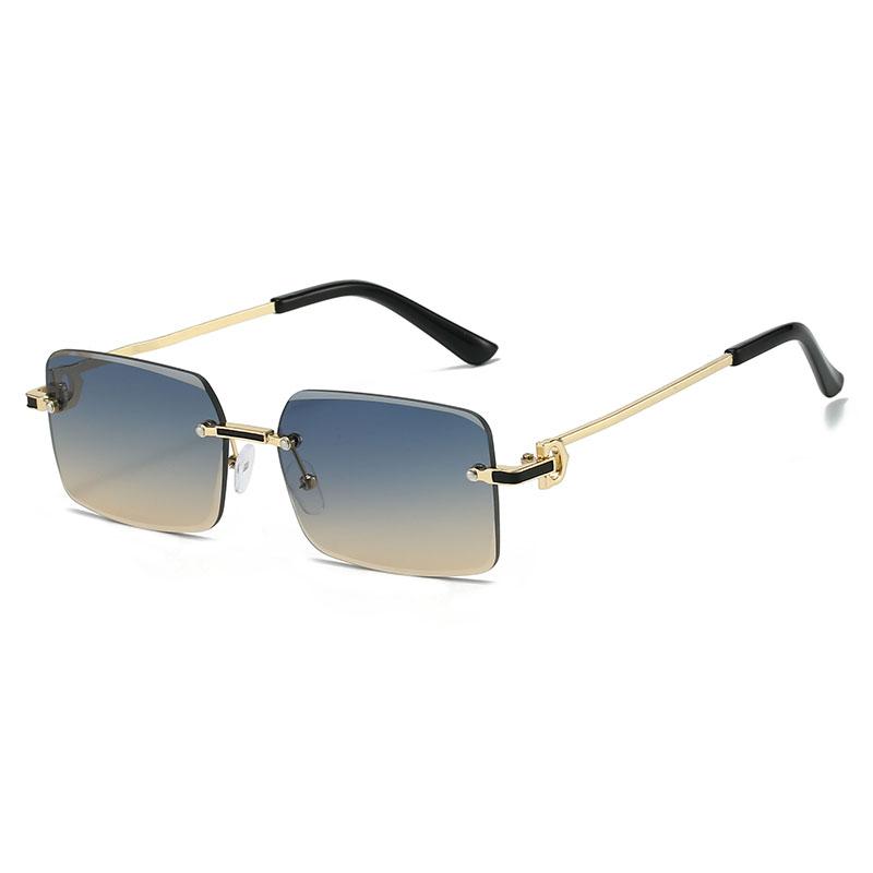 High Quality Rimless Square Metal Sunglasses Women Men Exquisite Fashion Brand Sun Glasses Party Travel Lady Man Glasses UV400