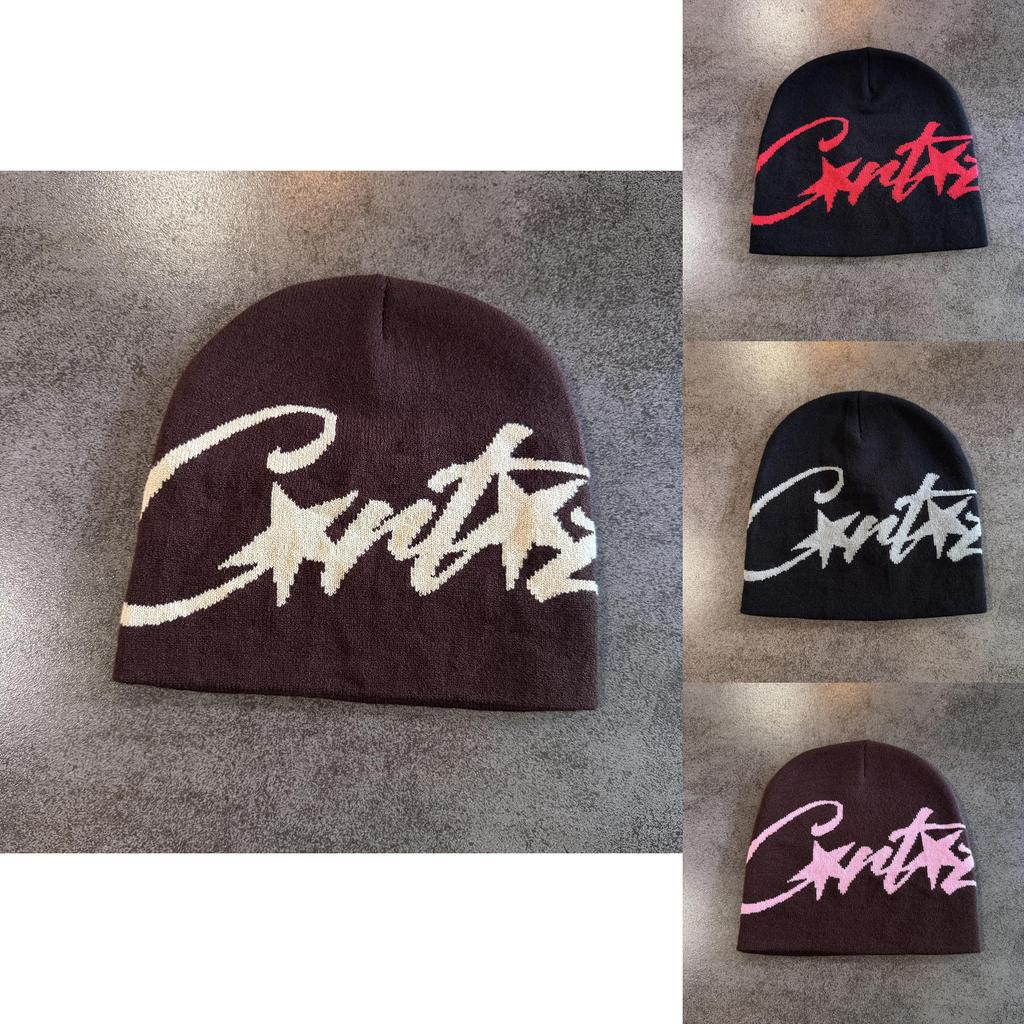 Hip Hop Style Star Pattern Beanie Knitted Cap With Acrylic Fabric And No Brim Design For Fall And Winter Wear