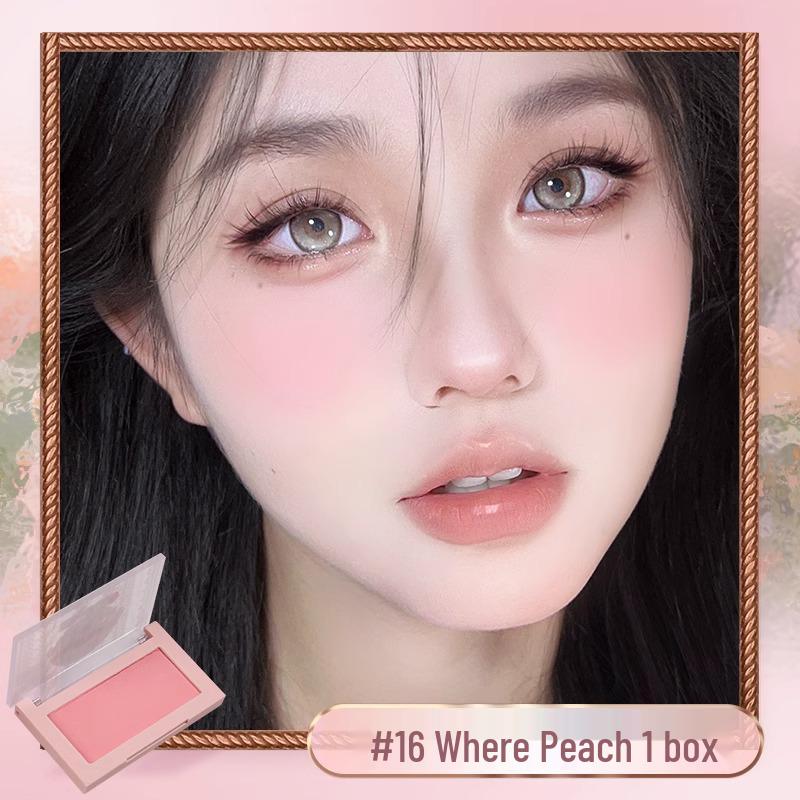 Lychee Secret Garden Blush: Brightening, Adherent Purple Makeup for a Girlish Glow with Puff