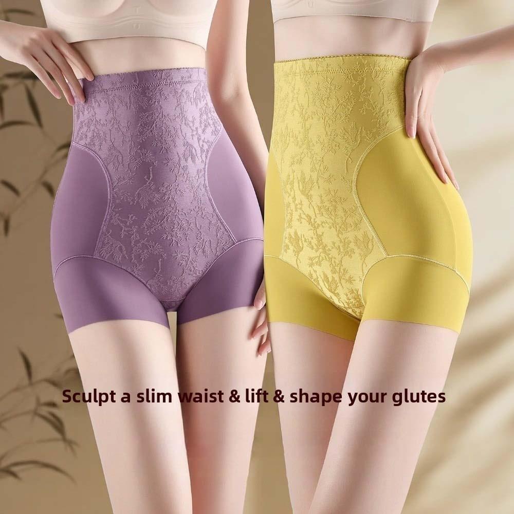 Flower Butt Lifter Briefs Shapewear Tummy Control Underwear Elastic Seamless Underpants  Women
