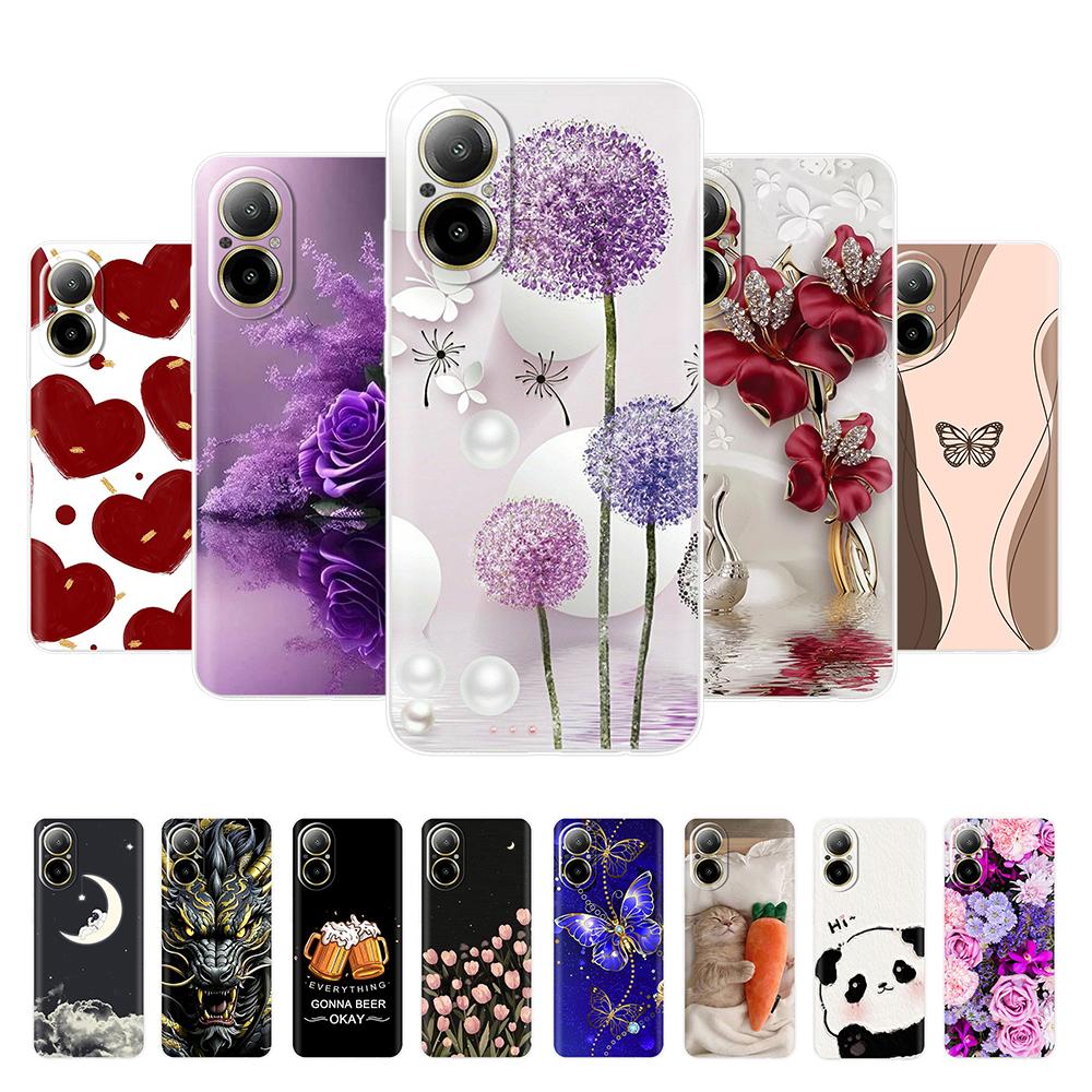 For Oppo Realme C67 4G Case Phone Case Pretty Butterfly Patterns Soft Slim TPU Clear Silicone Bumper For Realme C67 4G RealmeC67