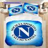 SSC Neapol Vzor Povlečení Sada Prošívaných Dek Quilt Cover Povlak na Polštář Domácí Dekorace Dárek k Narozeninám (1 * povlak na peřinu + 2 * povlak na polštář, bez jádra)