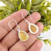Yellow Cat's Eye Gemstone 925 Stamped Silver Jewelry Stylish Earrings 1.40" Gift EE-9-44