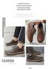 Men's Wide Head Leather Slip-on Retro Casual Shoes