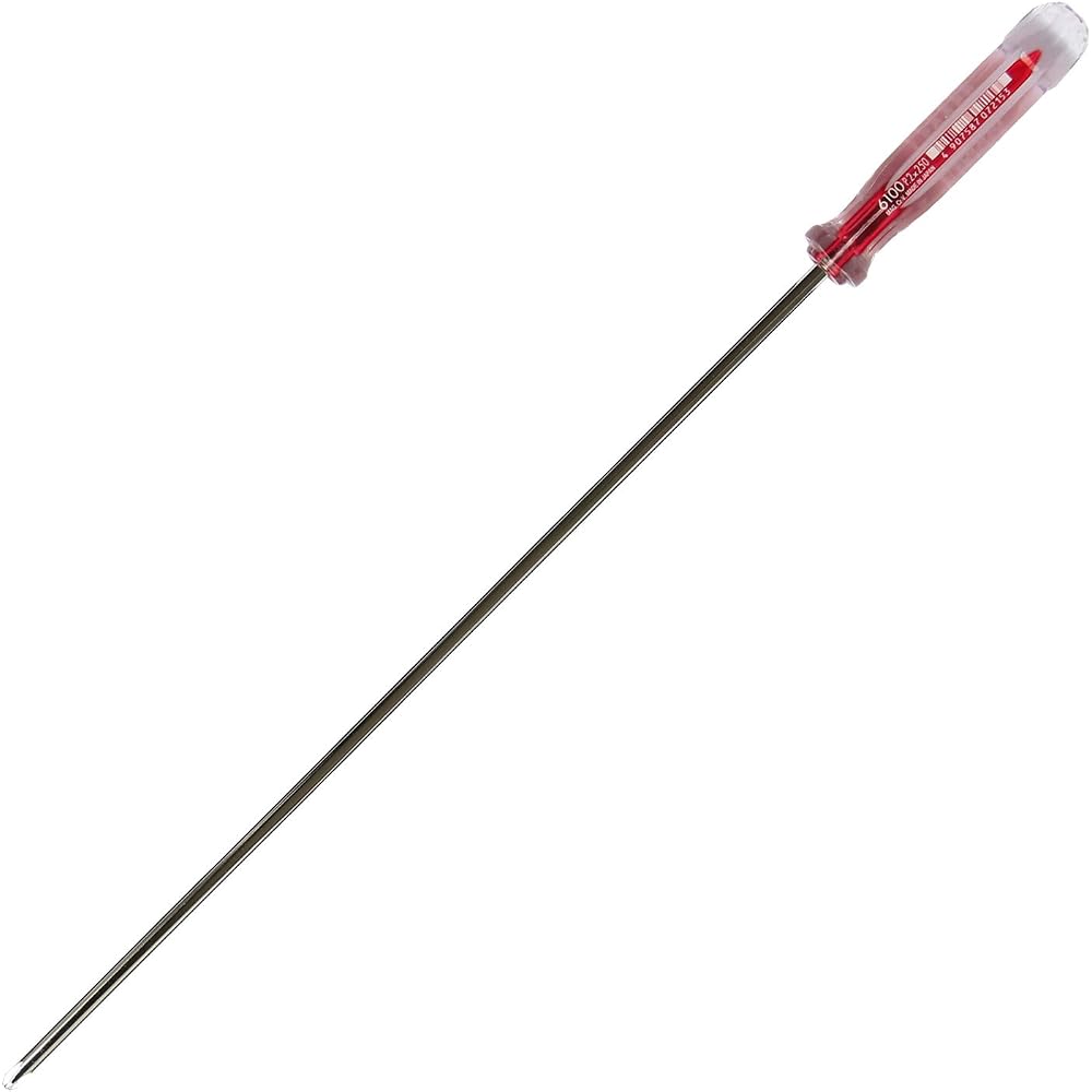 VESSEL Crystaline Screwdriver (Thin Shank) +2×250 6100 Red | Gray