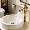 European Antique Bamboo Style Basin Faucet - Solid Copper Vessel Sink Mixer Tap, Hot & Cold Water for Wash Basin