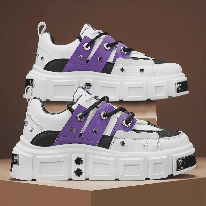 Daddy Shoes SS2024: Men's Thick Sole, Low-Top Casual Rivet Shoes - Korean Style