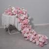 Luxury 2M 1M Artificial Flower Row Rose Peony Wedding Table Centerpiece Flowers Backdrop Wall Arches Decor Party Stage Floral