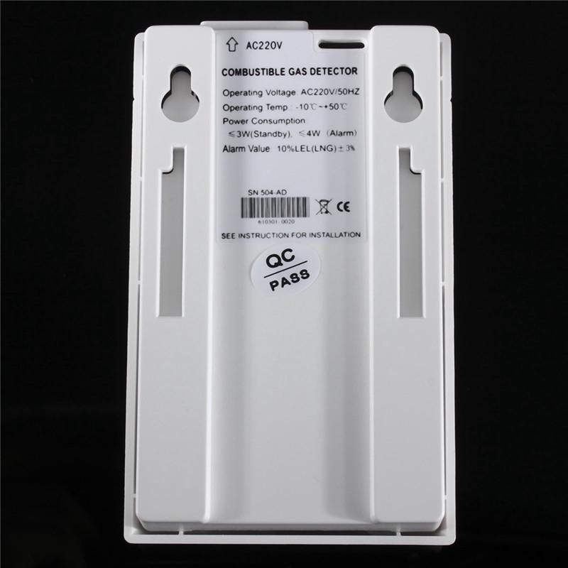 AC 220V/50HZ Carbon Monoxide Propane LPG LNG Gas Leak Tester Sensor Warning LED Warning Light Alarm Detector Home Security